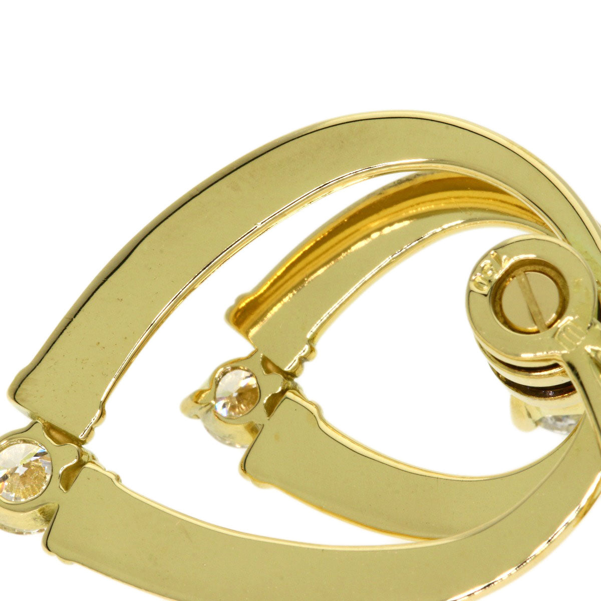 WALTHAM swing diamond Pendant top K18 Yellow Gold Ladies [Used]
