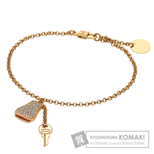 HERMES Kelly Clochette PM Diamond Bracelet K18 Pink Gold Ladies [Used]