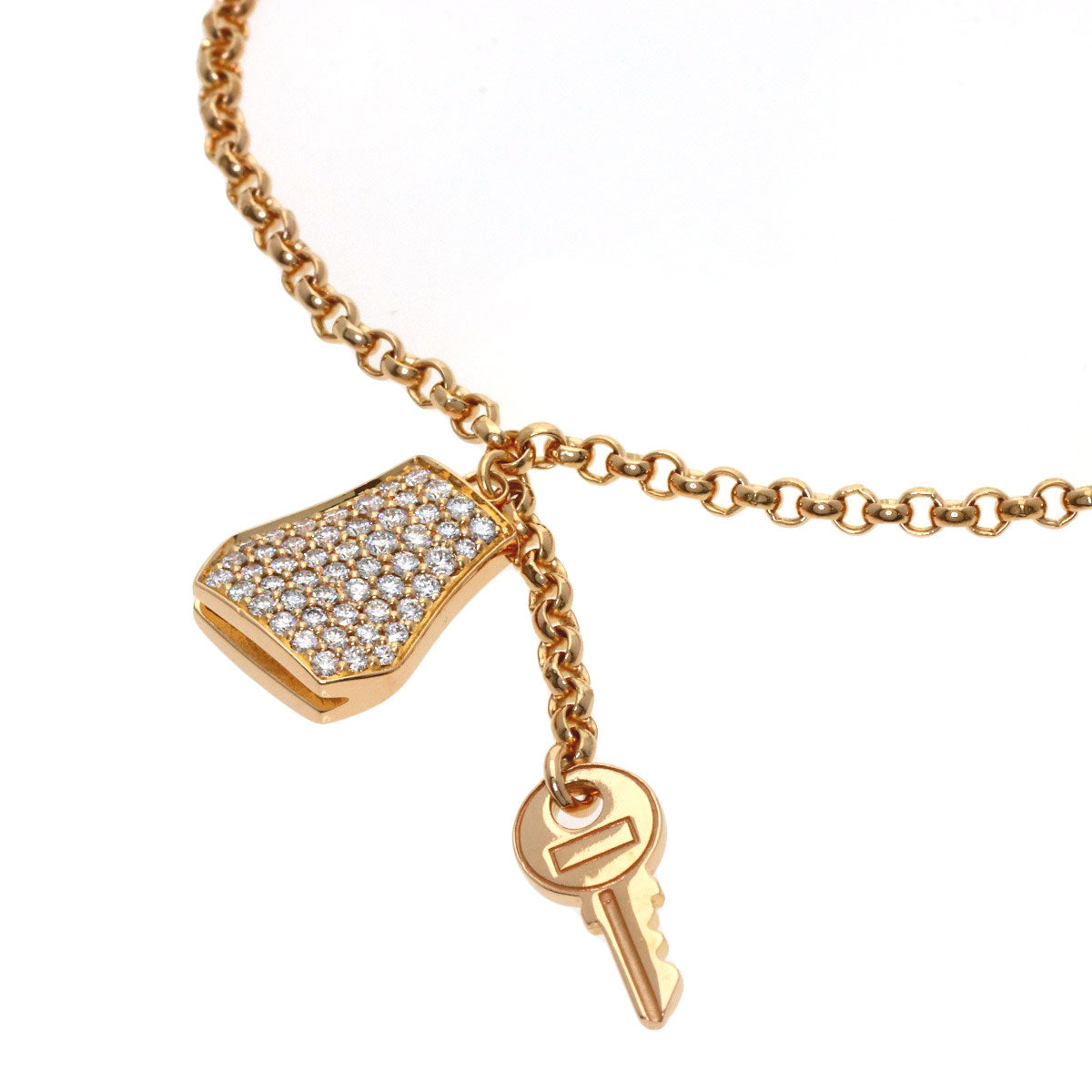 HERMES Kelly Clochette PM Diamond Bracelet K18 Pink Gold Ladies [Used]