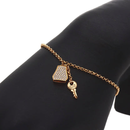 HERMES Kelly Clochette PM Diamond Bracelet K18 Pink Gold Ladies [Used]
