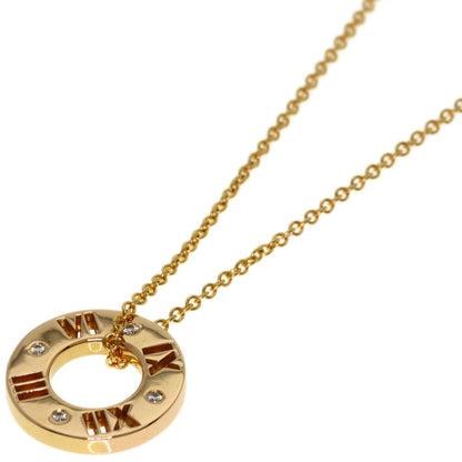 TIFFANY&Co. Atlas Pierced Circle Diamond Necklace K18 Pink Gold Ladies [Used]