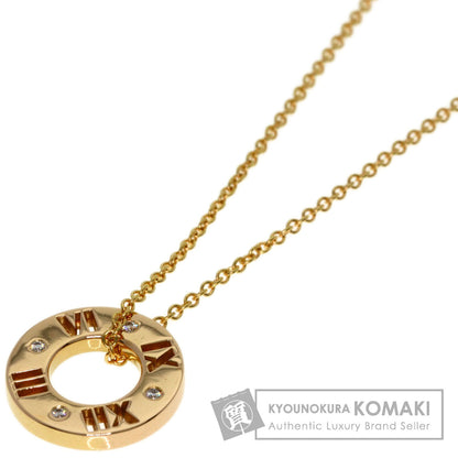 TIFFANY&Co. Atlas Pierced Circle Diamond Necklace K18 Pink Gold Ladies [Used]