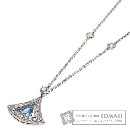 BVLGARI Diva Dream Aquamarine Diamond Necklace K18 White Gold Ladies [Used]