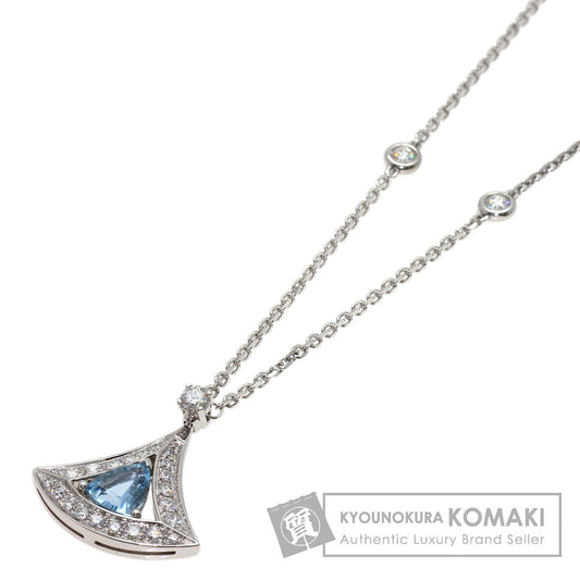 BVLGARI Diva Dream Aquamarine Diamond Necklace K18 White Gold Ladies [Used]