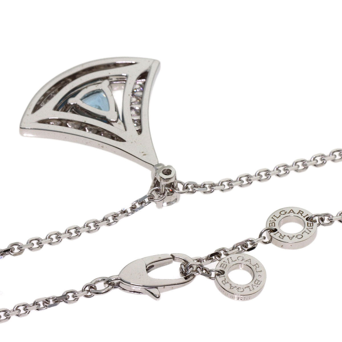 BVLGARI Diva Dream Aquamarine Diamond Necklace K18 White Gold Ladies [Used]