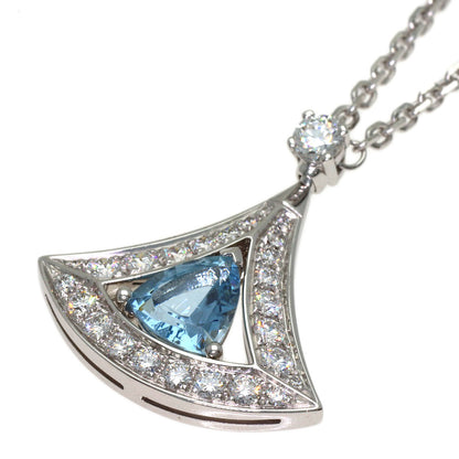 BVLGARI Diva Dream Aquamarine Diamond Necklace K18 White Gold Ladies [Used]