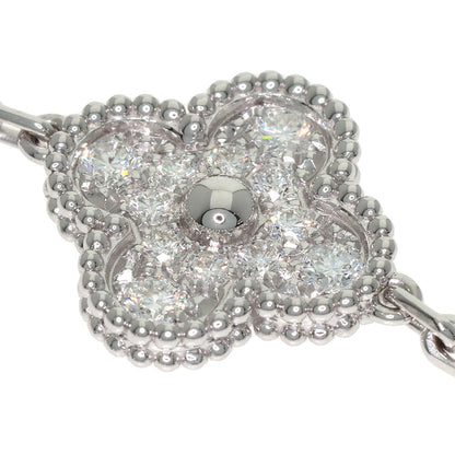 Van Cleef & Arpels Vintage Alhambra 5-Motif Onyx Diamond Bracelet K18 White Gold Ladies [Used]