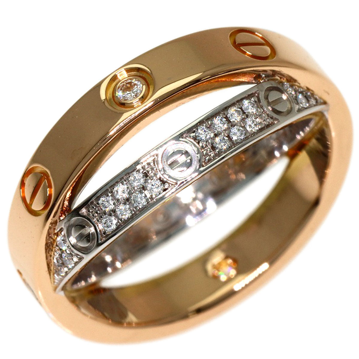 CARTIER Belove Full Pave Diamond #48 Ring K18 Pink Gold K18 White GoldLadies [Used]