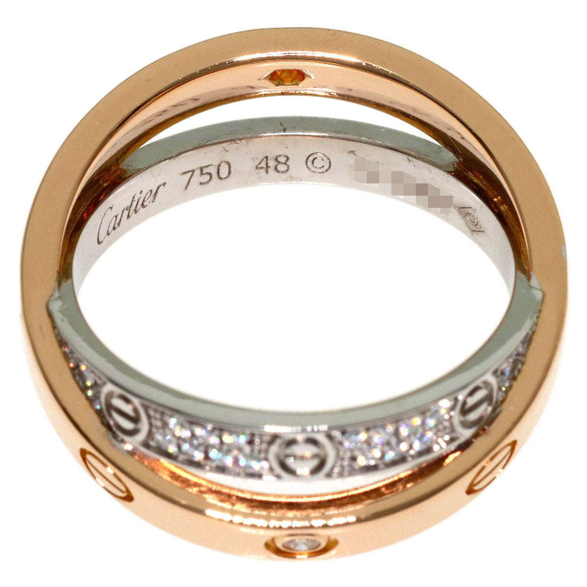CARTIER Belove Full Pave Diamond #48 Ring K18 Pink Gold K18 White GoldLadies [Used]