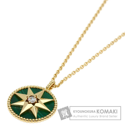 Dior Rose de Vent Medium Malachite Diamond Necklace K18 Yellow Gold Ladies [Used]