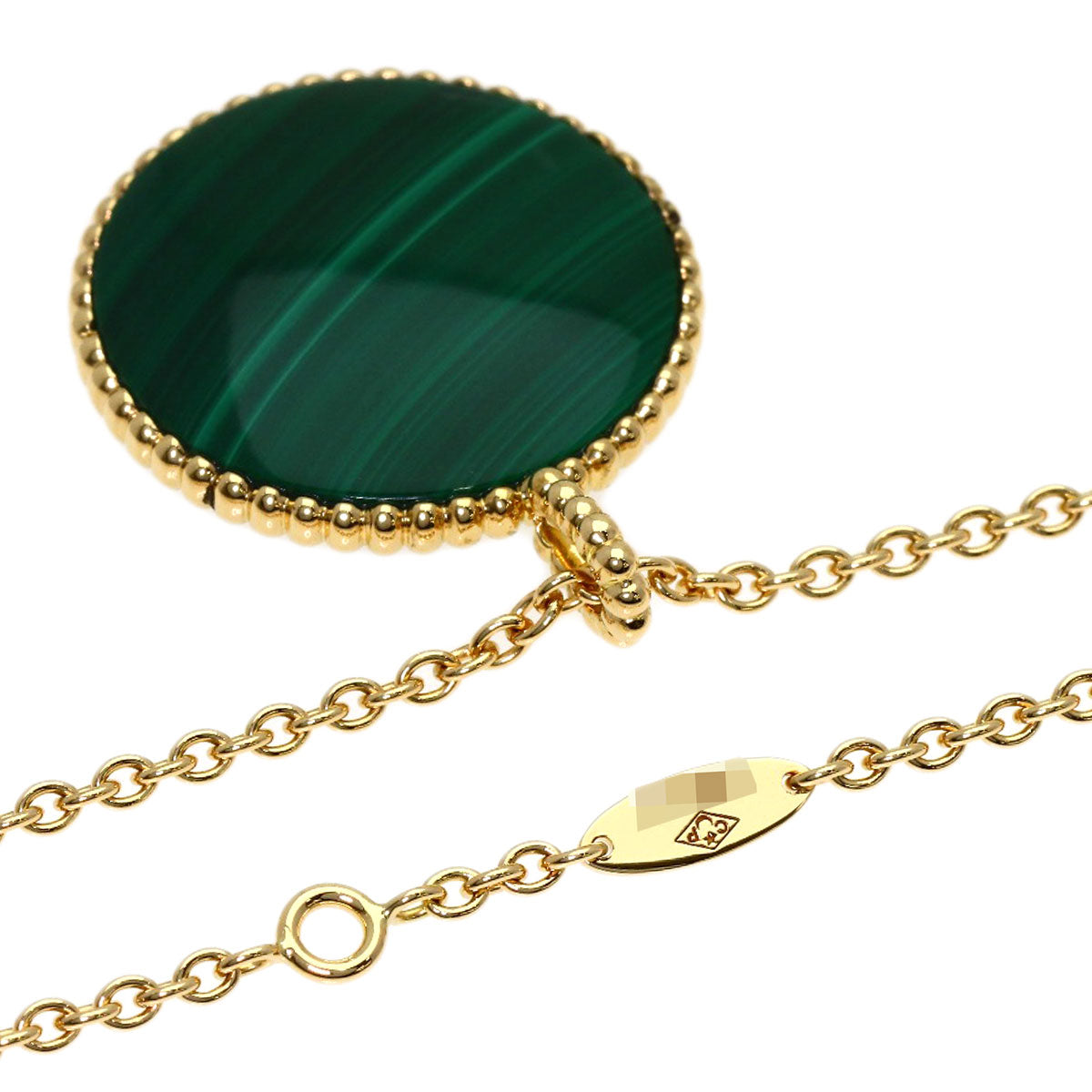 Dior Rose de Vent Medium Malachite Diamond Necklace K18 Yellow Gold Ladies [Used]