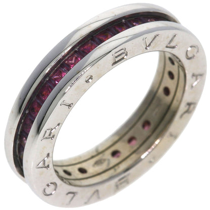 BVLGARI B.zero1 1 band Rhodorite Garnet #51 Ring K18 White Gold Ladies [Used]