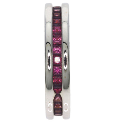 BVLGARI B.zero1 1 band Rhodorite Garnet #51 Ring K18 White Gold Ladies [Used]