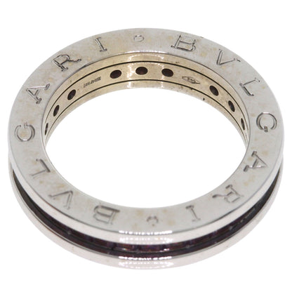 BVLGARI B.zero1 1 band Rhodorite Garnet #51 Ring K18 White Gold Ladies [Used]