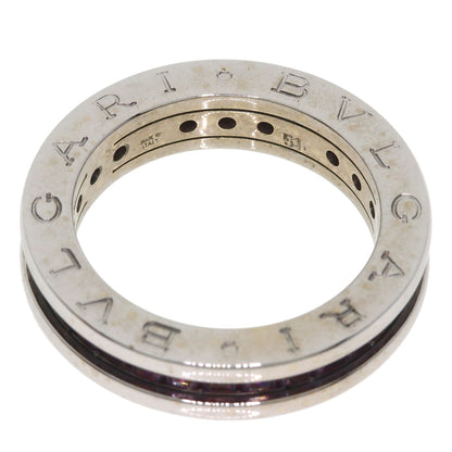 BVLGARI B.zero1 1 band Rhodorite Garnet #51 Ring K18 White Gold Ladies [Used]