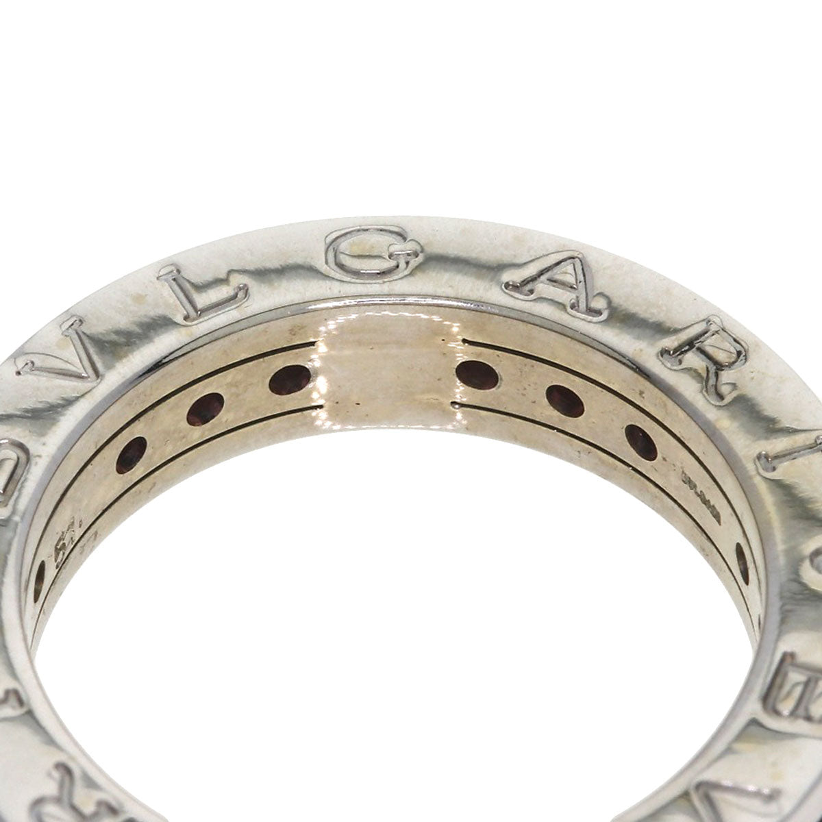 BVLGARI B.zero1 1 band Rhodorite Garnet #51 Ring K18 White Gold Ladies [Used]