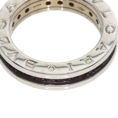 BVLGARI B.zero1 1 band Rhodorite Garnet #51 Ring K18 White Gold Ladies [Used]
