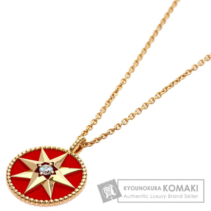 Dior Rose de Vent Medium Diamond Necklace K18 Pink Gold Ladies [Used]
