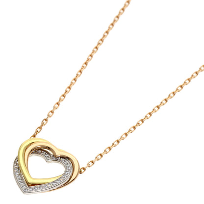 CARTIER Trinity Heart Diamond Necklace K18 Yellow Gold K18 White GoldLadies [Used]