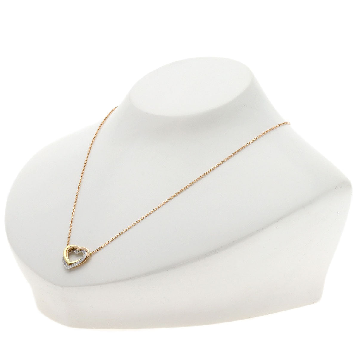 CARTIER Trinity Heart Diamond Necklace K18 Yellow Gold K18 White GoldLadies [Used]