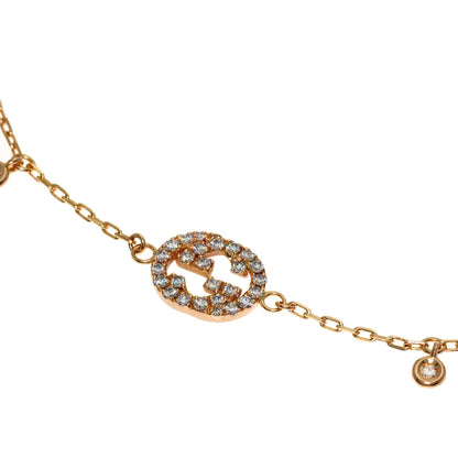 GUCCI Interlocking Diamond #17 Bracelet K18 Pink Gold Ladies [Used]