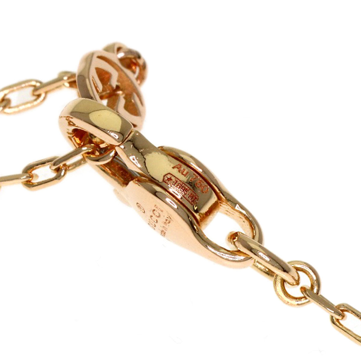 GUCCI Interlocking Diamond #17 Bracelet K18 Pink Gold Ladies [Used]
