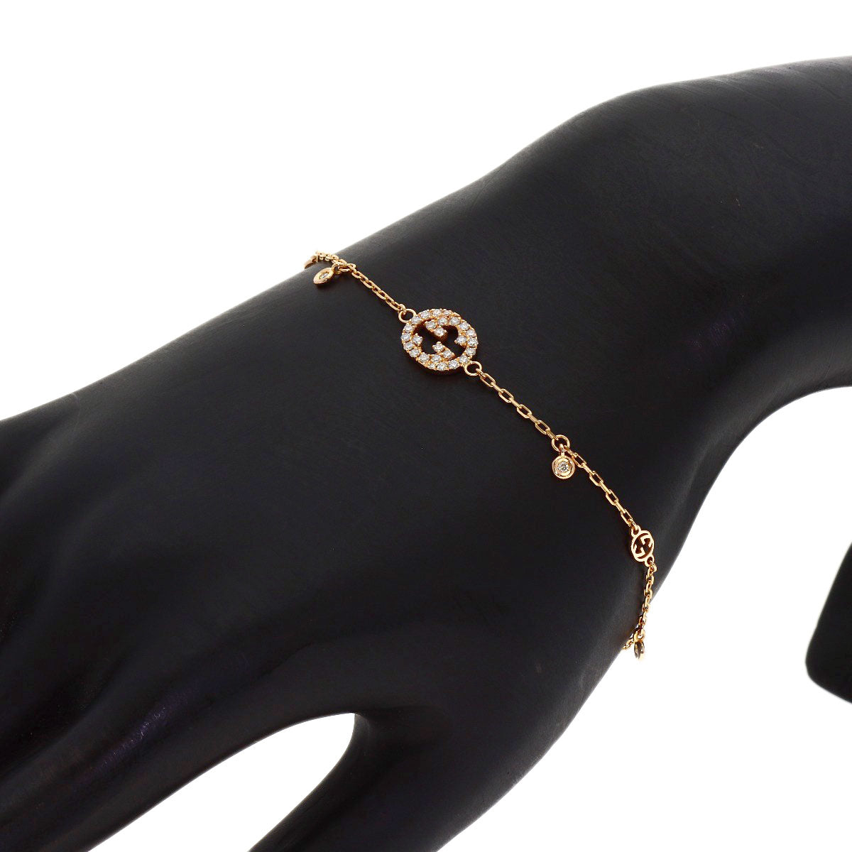 GUCCI Interlocking Diamond #17 Bracelet K18 Pink Gold Ladies [Used]