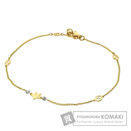 GUCCI Interlocking Star Diamond #17 Bracelet K18 Yellow Gold Ladies [Used]