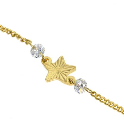 GUCCI Interlocking Star Diamond #17 Bracelet K18 Yellow Gold Ladies [Used]
