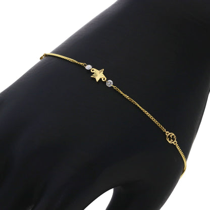 GUCCI Interlocking Star Diamond #17 Bracelet K18 Yellow Gold Ladies [Used]