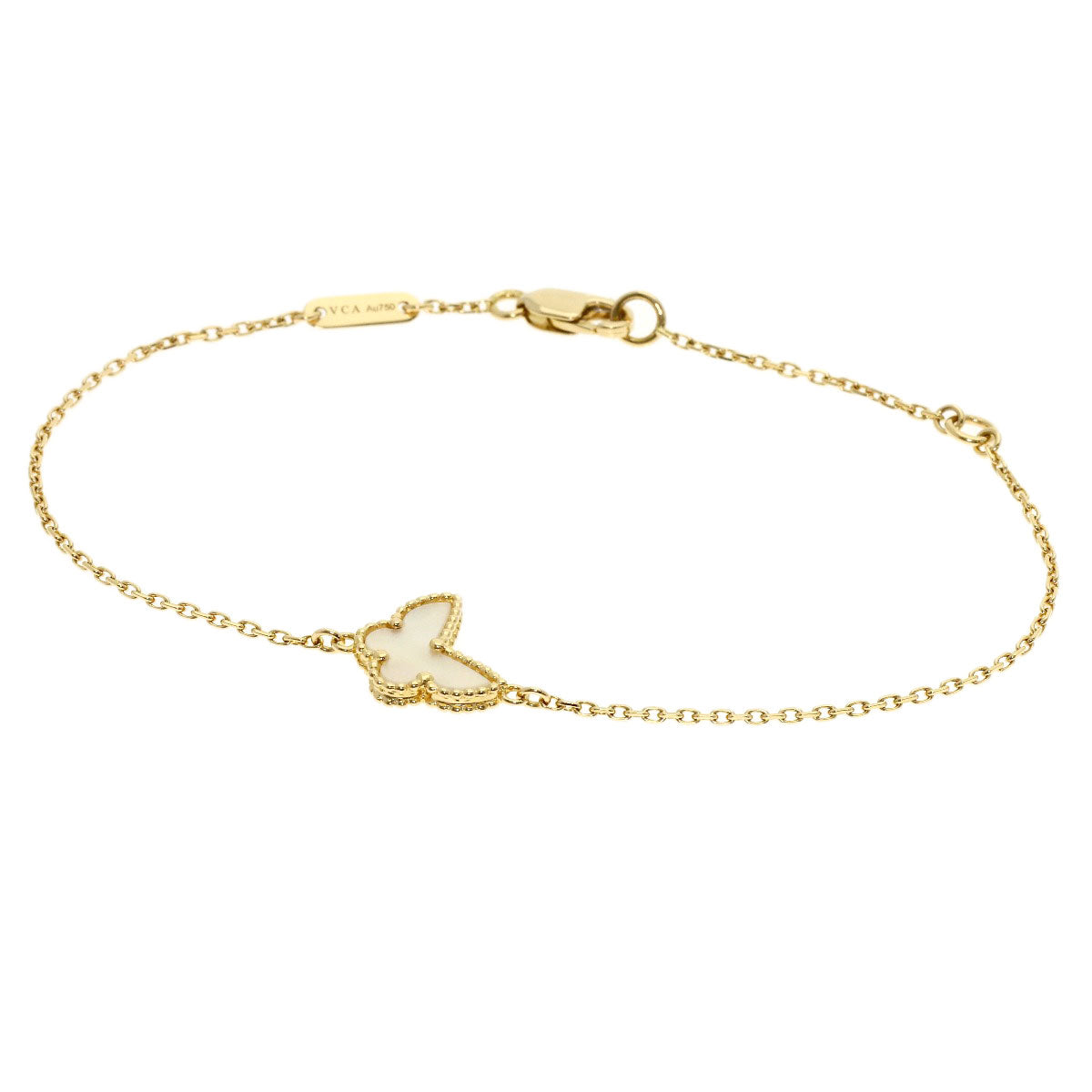 Van Cleef & Arpels Sweet Papillon Shell Bracelet K18 Yellow Gold Ladies [Used]