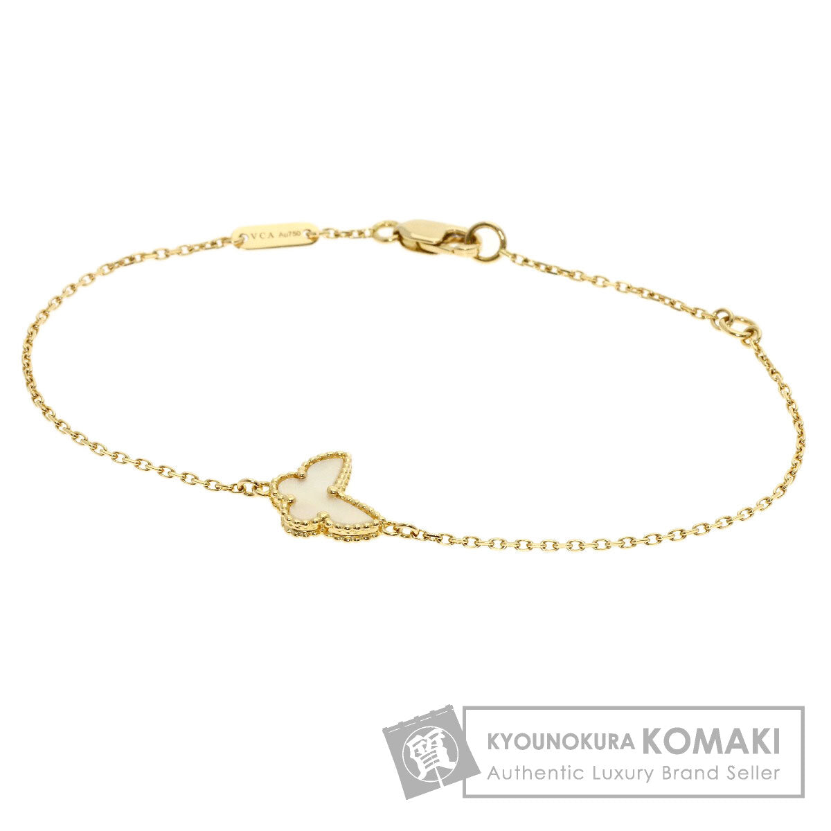 Van Cleef & Arpels Sweet Papillon Shell Bracelet K18 Yellow Gold Ladies [Used]