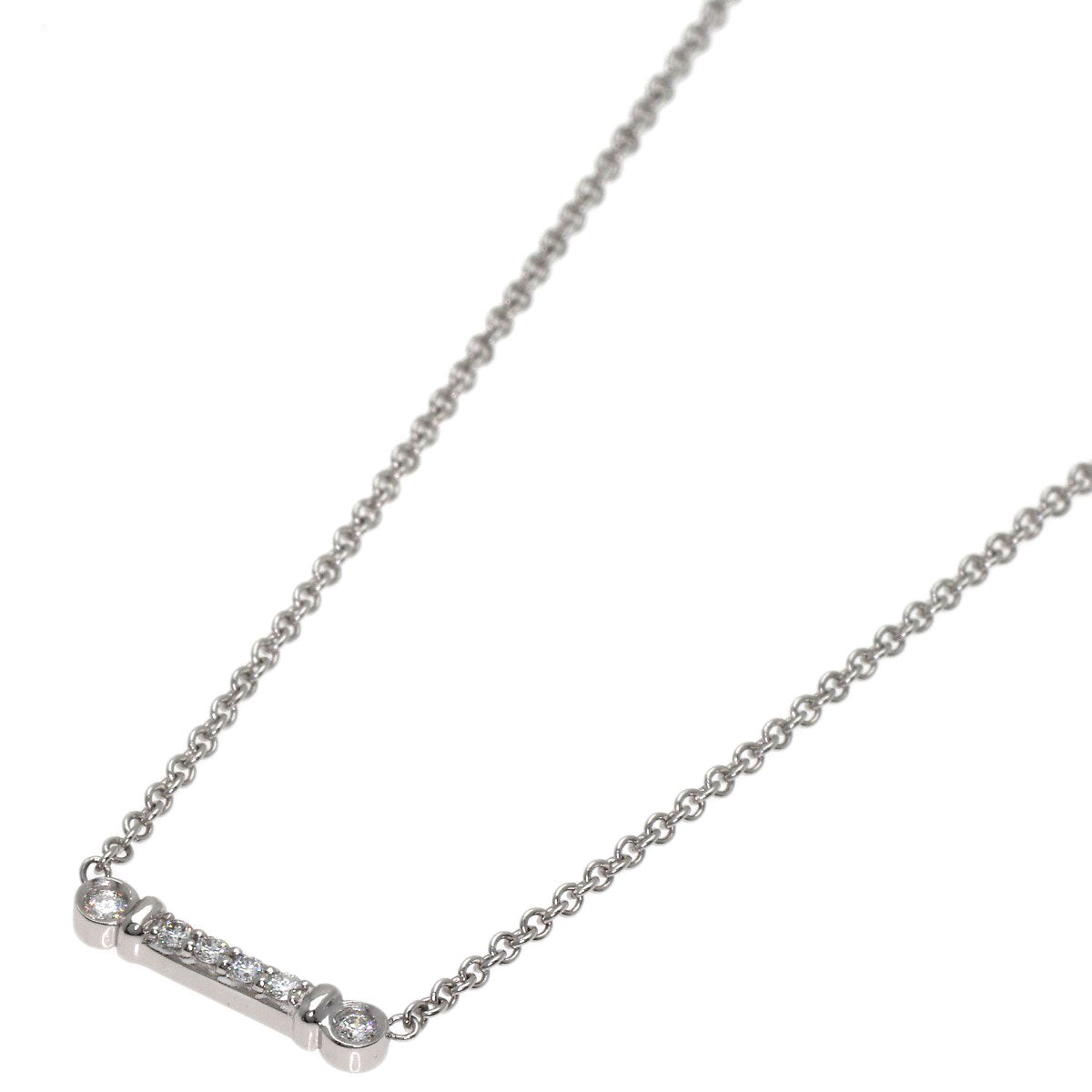TIFFANY&Co. Fleur de lis Diamond Necklace Platinum PT950 Ladies [Used]