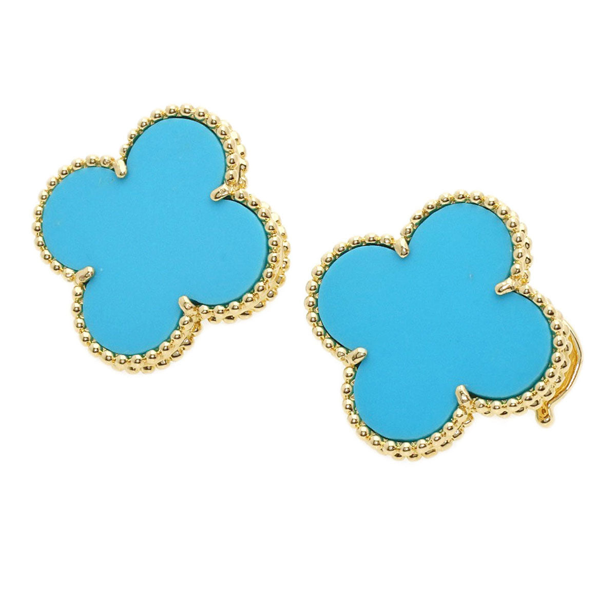 Van Cleef & Arpels Magic Alhambra Turquoise earring K18 Yellow Gold Ladies [Used]
