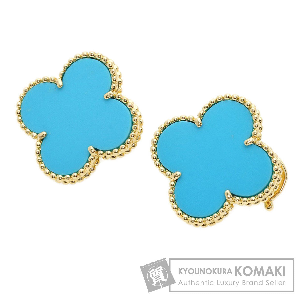 Van Cleef & Arpels Magic Alhambra Turquoise earring K18 Yellow Gold Ladies [Used]
