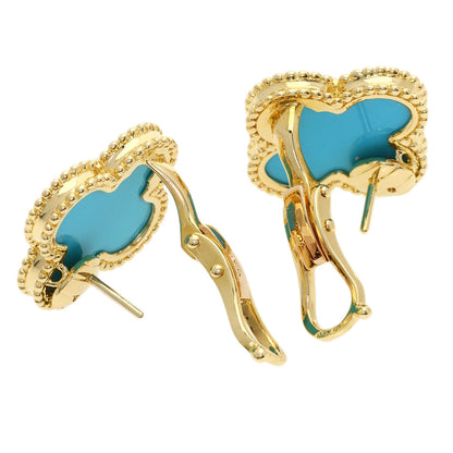 Van Cleef & Arpels Magic Alhambra Turquoise earring K18 Yellow Gold Ladies [Used]