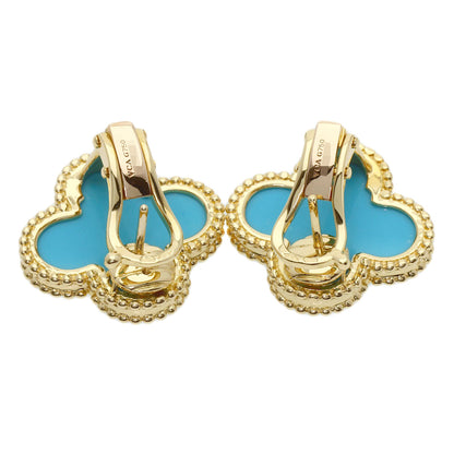 Van Cleef & Arpels Magic Alhambra Turquoise earring K18 Yellow Gold Ladies [Used]