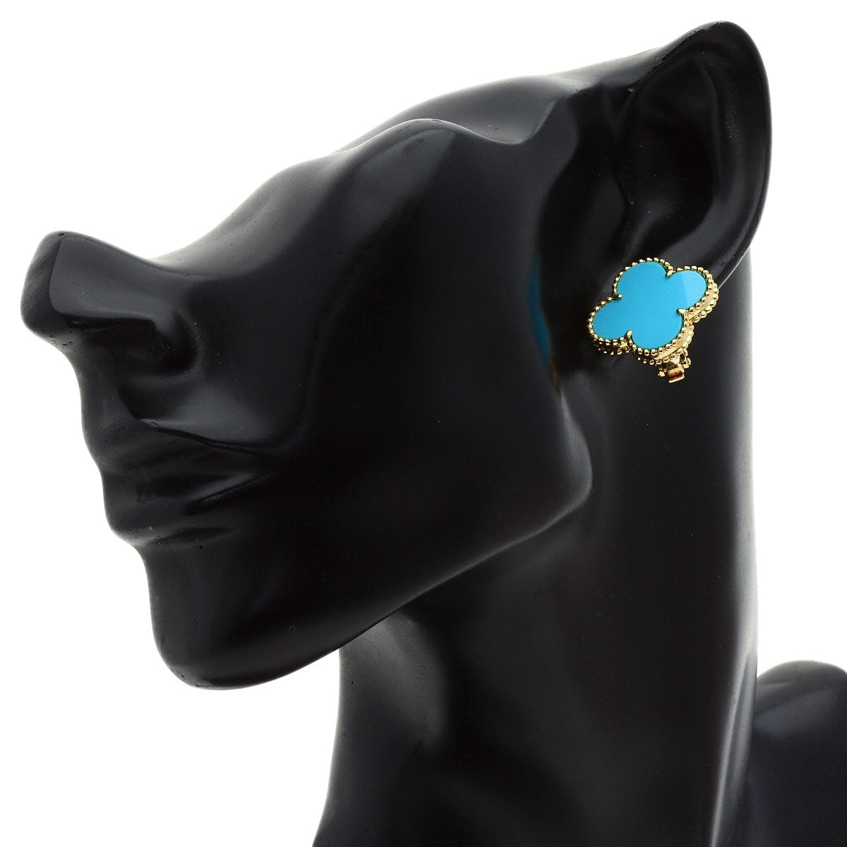Van Cleef & Arpels Magic Alhambra Turquoise earring K18 Yellow Gold Ladies [Used]