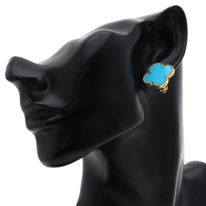 Van Cleef & Arpels Magic Alhambra Turquoise earring K18 Yellow Gold Ladies [Used]