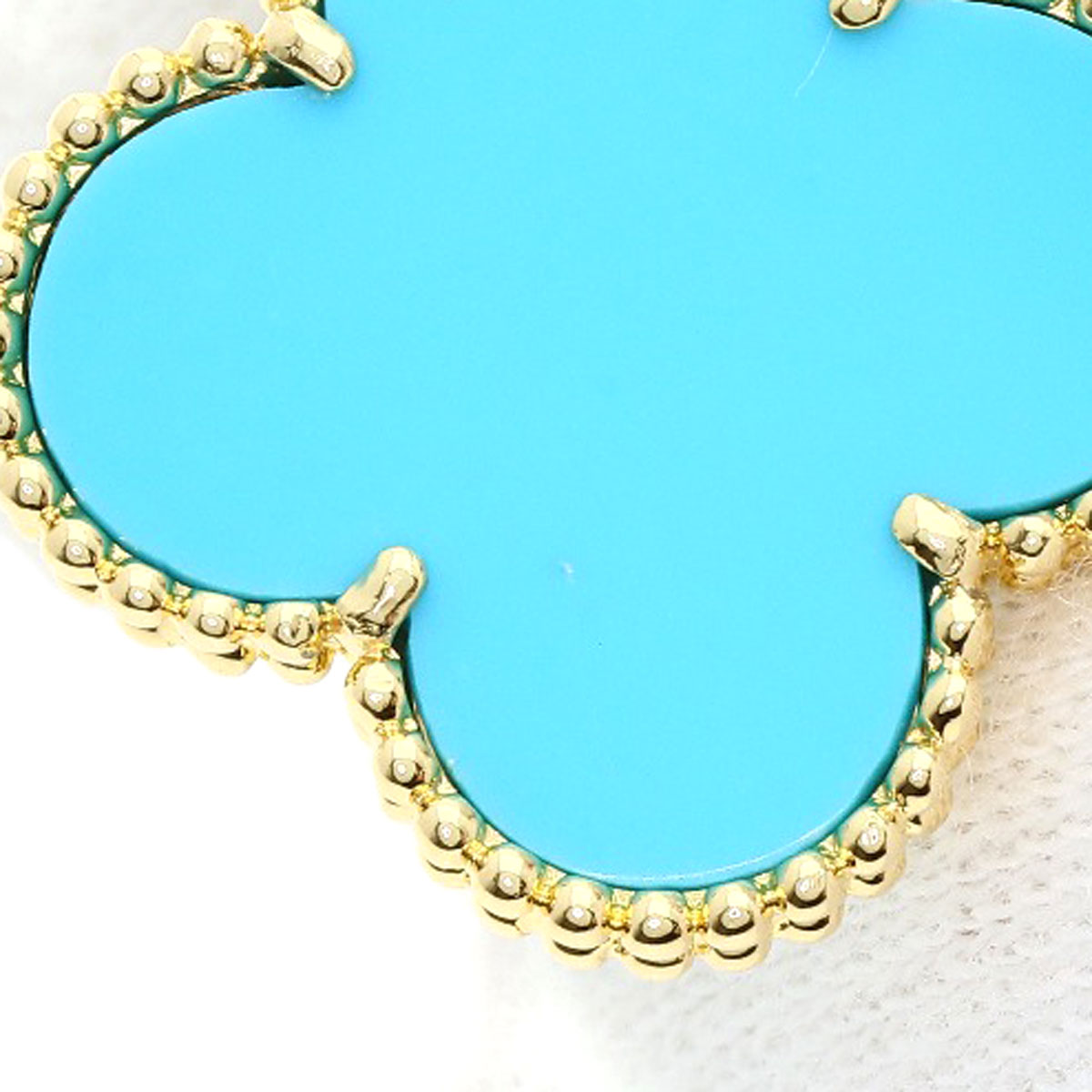 Van Cleef & Arpels Magic Alhambra Turquoise earring K18 Yellow Gold Ladies [Used]