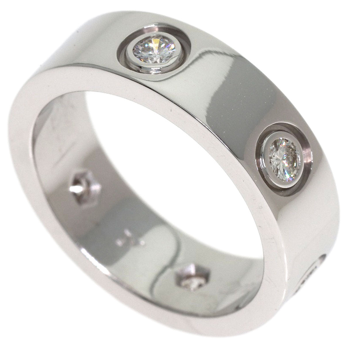 CARTIER love ring full diamond #49 Ring K18 White Gold Ladies [Used]