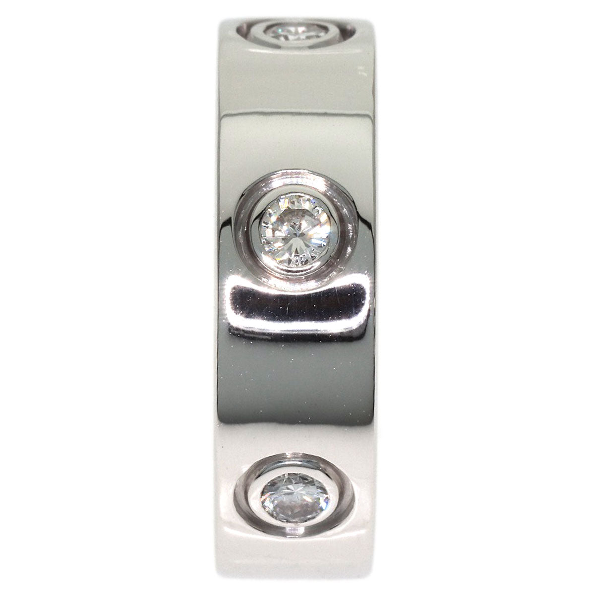 CARTIER love ring full diamond #49 Ring K18 White Gold Ladies [Used]