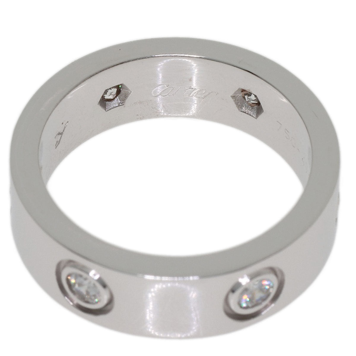CARTIER love ring full diamond #49 Ring K18 White Gold Ladies [Used]