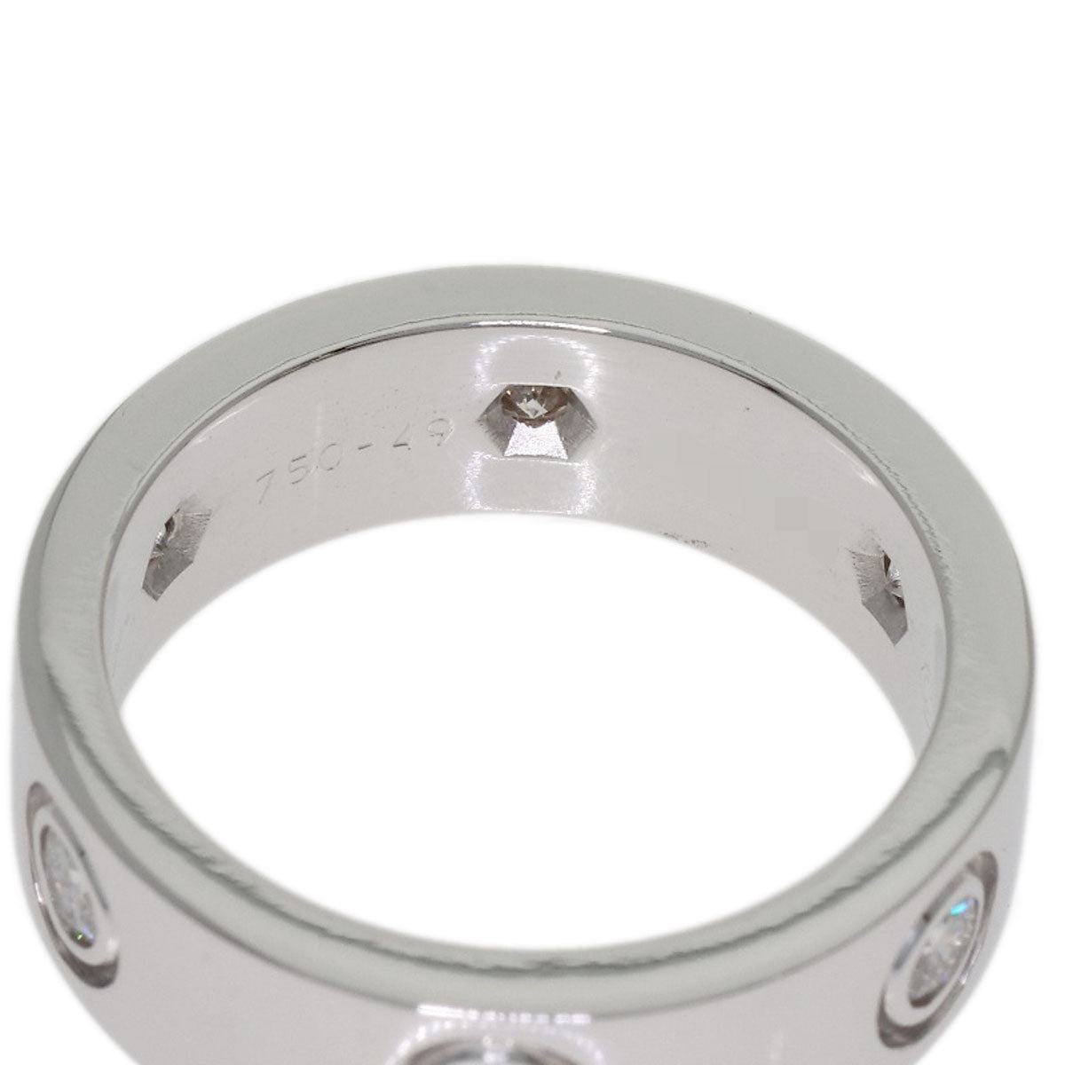 CARTIER love ring full diamond #49 Ring K18 White Gold Ladies [Used]