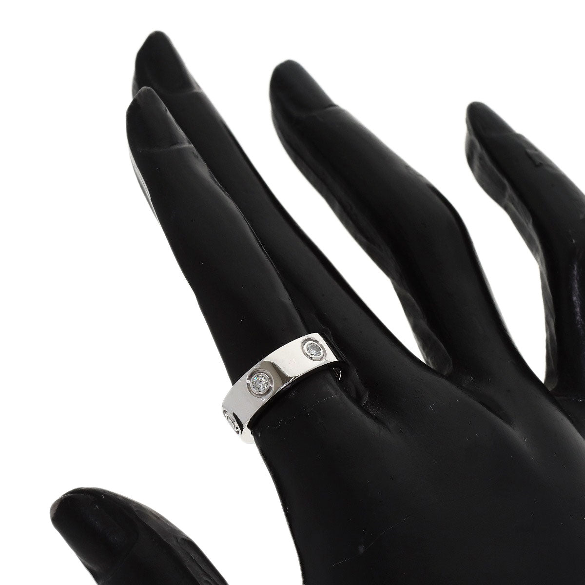 CARTIER love ring full diamond #49 Ring K18 White Gold Ladies [Used]
