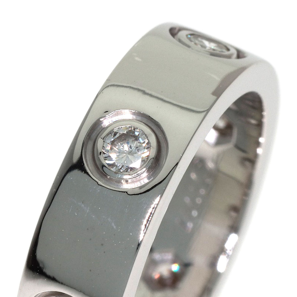 CARTIER love ring full diamond #49 Ring K18 White Gold Ladies [Used]