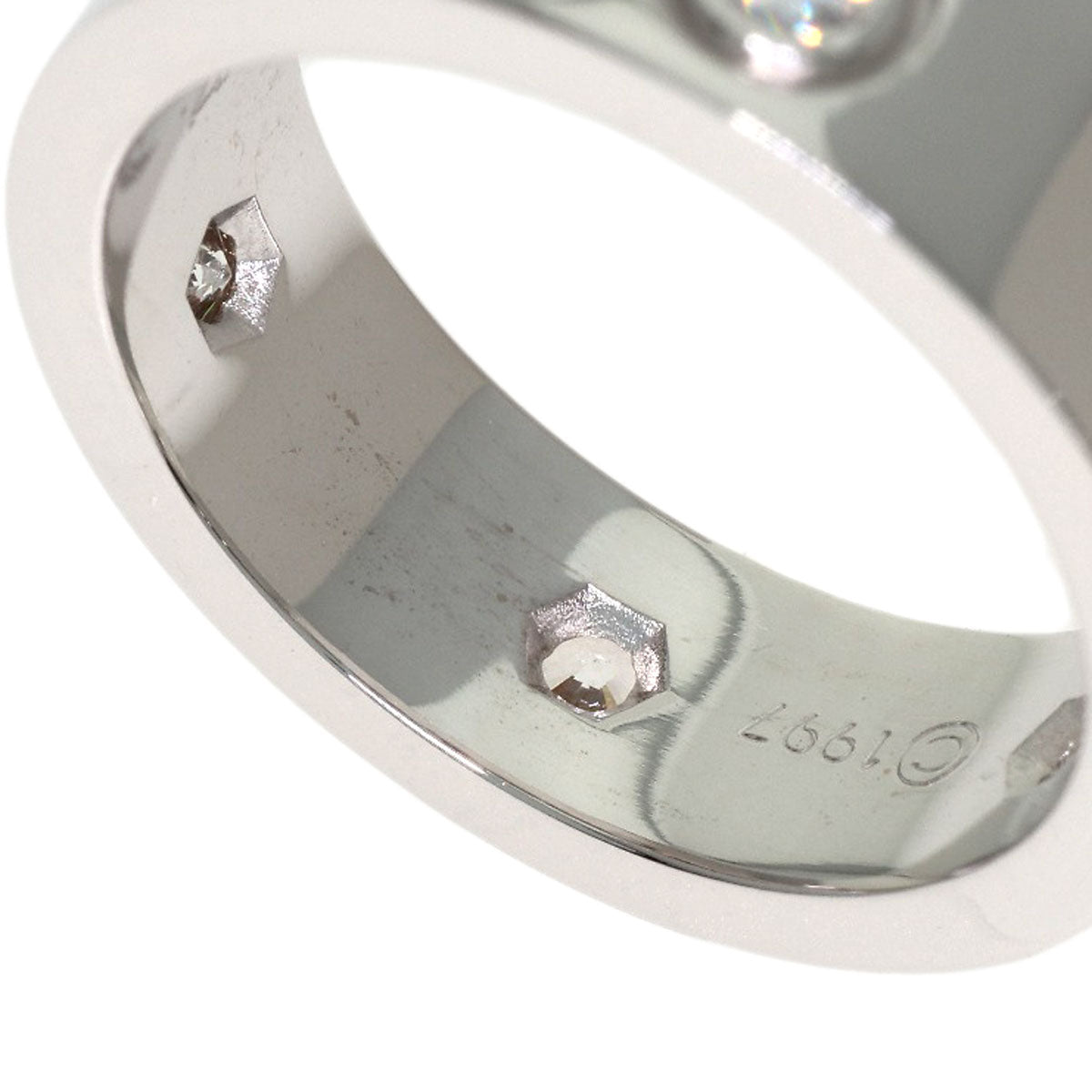 CARTIER love ring full diamond #49 Ring K18 White Gold Ladies [Used]