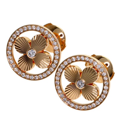 LOUIS VUITTON Berg Sun Blossom Diamond earring K18 Pink Gold Ladies [Used]