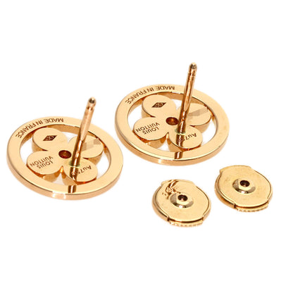 LOUIS VUITTON Berg Sun Blossom Diamond earring K18 Pink Gold Ladies [Used]