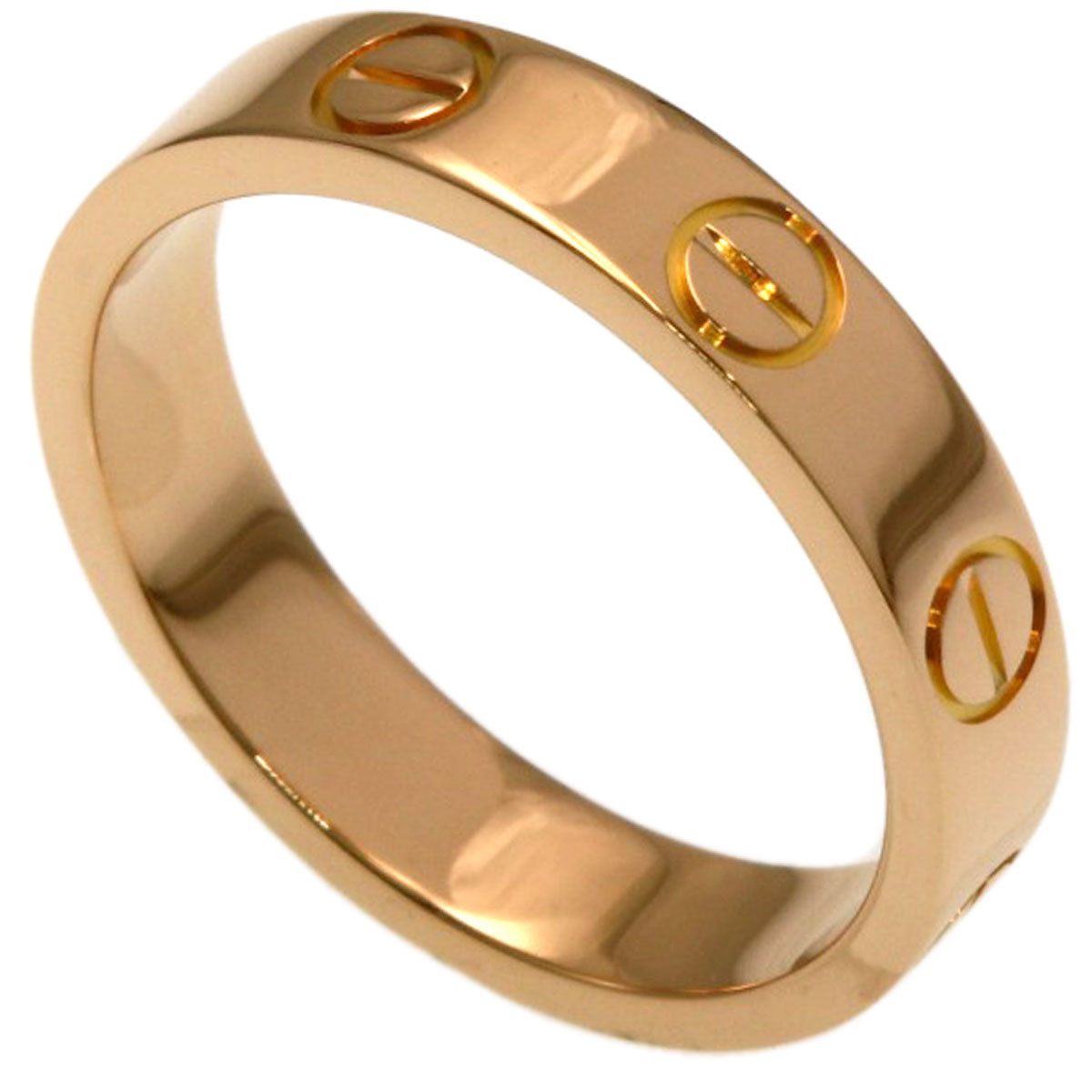 CARTIER Mini love ring # 47 Ring K18 Pink Gold Ladies [Used]